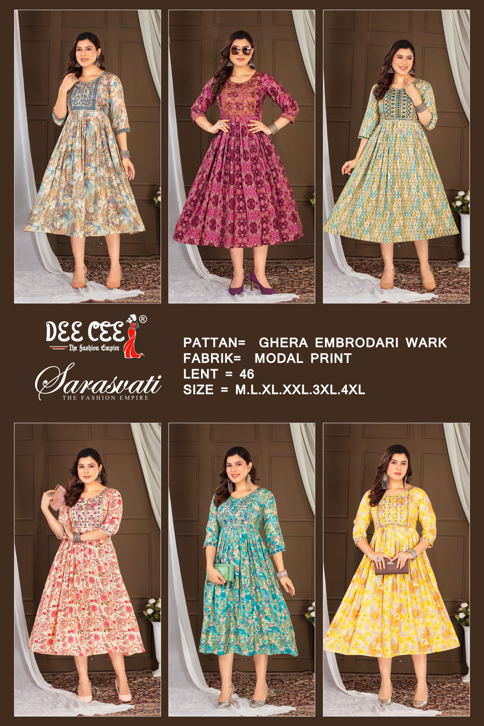 Saraswati By Deecee Modal Printed Embroidery Kurtis Wholesale Price In Surat